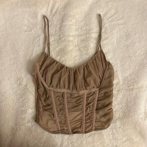 Tan Corset bustier top